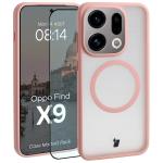 Kit protectie 2 in 1 BizonMobile, Carcasa Bizon MatteO si Folie sticla securizata Bizon Glass Edge, compatibil cu Oppo Find X9, Roz 2 - lerato.ro