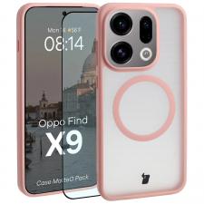 Huse si carcase Oppo Find X9, Kit protectie 2 in 1 BizonMobile, Carcasa Bizon MatteO si Folie sticla securizata Bizon Glass Edge, compatibil cu Oppo Find X9, Roz, lerato.ro