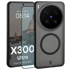 Kit protectie 2 in 1 BizonMobile, Carcasa Bizon MatteO si Folie sticla securizata Bizon Glass Edge, compatibil cu Vivo X300 Ultra, Negru