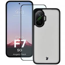Kit protectie 2 in 1 BizonMobile, Carcasa Bizon Angelo si Folie sticla securizata Bizon Glass Edge, compatibil cu Xiaomi Poco F7, Negru