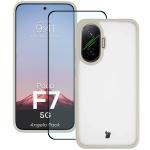 Kit protectie 2 in 1 BizonMobile, Carcasa Bizon Angelo si Folie sticla securizata Bizon Glass Edge, compatibil cu Xiaomi Poco F7, Bej 2 - lerato.ro