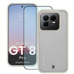 Kit protectie 2 in 1 BizonMobile, Carcasa Bizon Angelo si Folie sticla securizata Bizon Glass Edge, compatibil cu Realme GT 8 Pro, Bej 2 - lerato.ro