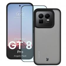 Kit protectie 2 in 1 BizonMobile, Carcasa Bizon Angelo si Folie sticla securizata Bizon Glass Edge, compatibil cu Realme GT 8 Pro, Negru