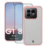 Kit protectie 2 in 1 BizonMobile, Carcasa Bizon Angelo si Folie sticla securizata Bizon Glass Edge, compatibil cu Realme GT 8 Pro, Roz 2 - lerato.ro
