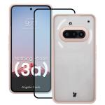 Kit protectie 2 in 1 BizonMobile, Carcasa Bizon Angelo si Folie sticla securizata Bizon Glass Edge, compatibil cu Nothing Phone (3a), Roz 2 - lerato.ro