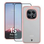 Kit protectie 2 in 1 BizonMobile, Carcasa Bizon Angelo si Folie sticla securizata Bizon Glass Edge, compatibil cu Xiaomi Redmi Note 15 Pro 5G, Roz 2 - lerato.ro