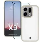 Kit protectie 2 in 1 BizonMobile, Carcasa Bizon Angelo si Folie sticla securizata Bizon Glass Edge, compatibil cu Oppo Find X9, Bej 2 - lerato.ro