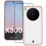 Kit protectie 2 in 1 BizonMobile, Carcasa Bizon Angelo si Folie sticla securizata Bizon Glass Edge, compatibil cu Vivo X300, Roz 2 - lerato.ro