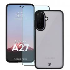 Kit protectie 2 in 1 BizonMobile, Carcasa Bizon Angelo si Folie sticla securizata Bizon Glass Edge, compatibil cu Samsung Galaxy A27 5G, Negru