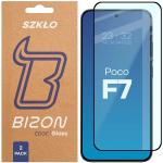 Set 2 folii sticla securizata Bizon Glass Edge Duo compatibile cu Xiaomi Poco F7, Negru 2 - lerato.ro