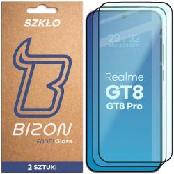 Set 2 folii sticla securizata Bizon Glass Edge Duo compatibile cu Realme GT 8 / 8 Pro, Negru
