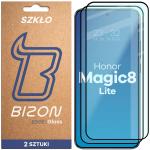 Set 2 folii sticla securizata Bizon Glass Edge Duo compatibile cu Honor Magic 8 Lite, Negru 2 - lerato.ro