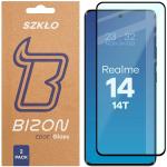 Set 2 folii sticla securizata Bizon Glass Edge Duo compatibile cu Realme 14 5G / 14T 5G, Negru 2 - lerato.ro