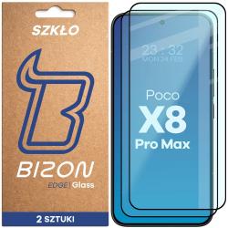Set 2 folii sticla securizata Bizon Glass Edge Duo compatibile cu Xiaomi Poco X8 Pro Max, Negru