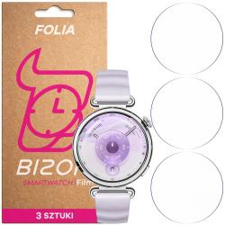 Set 3 folii de protectie Bizon HydroFlex compatibile cu Huawei Watch GT6 41 mm, Transparent
