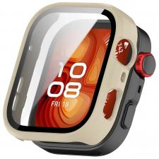 Accesorii Huawei Watch, Carcasa cu protectie ecran BizonMobile Adamo compatibila cu Huawei Watch Fit 5 Pro, Bej, lerato.ro