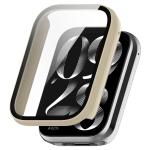 Carcasa cu protectie ecran BizonMobile Adamo compatibila cu Xiaomi Smart Band 10 Pro, Bej 2 - lerato.ro
