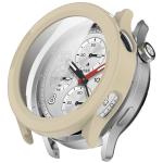 Carcasa cu protectie ecran BizonMobile Adamo compatibila cu Xiaomi Watch S5, Bej 2 - lerato.ro