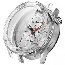 Carcasa cu protectie ecran BizonMobile Adamo compatibila cu Xiaomi Watch S5, Transparent