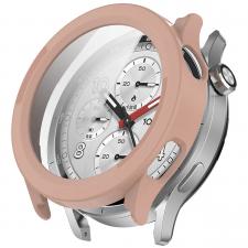 Carcasa cu protectie ecran BizonMobile Adamo compatibila cu Xiaomi Watch S5, Roz