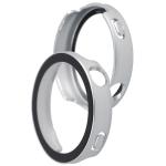 Carcasa cu protectie ecran din sticla securizata BizonMobile compatibila cu Huawei Watch GT6 41mm, Matte Silver 6 - lerato.ro