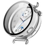 Carcasa cu protectie ecran din sticla securizata BizonMobile compatibila cu Huawei Watch GT6 41mm, Matte Silver 2 - lerato.ro