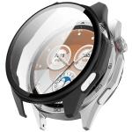 Carcasa cu protectie ecran din sticla securizata BizonMobile compatibila cu Huawei Watch GT6 46mm, Matte Black 2 - lerato.ro