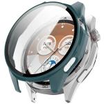 Carcasa cu protectie ecran din sticla securizata BizonMobile compatibila cu Huawei Watch GT6 46mm, Verde 2 - lerato.ro