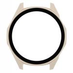 Carcasa cu protectie ecran din sticla securizata BizonMobile compatibila cu Huawei Watch GT6 46mm, Bej 9 - lerato.ro