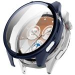 Carcasa cu protectie ecran din sticla securizata BizonMobile compatibila cu Huawei Watch GT6 46mm, Albastru 2 - lerato.ro