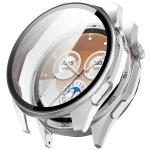 Carcasa cu protectie ecran din sticla securizata BizonMobile compatibila cu Huawei Watch GT6 46mm, Matte Silver 2 - lerato.ro