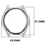 Carcasa cu protectie ecran BizonMobile Felipe compatibila cu Huawei Watch GT6 46mm, Silver 3 - lerato.ro