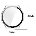 Carcasa cu protectie ecran din sticla securizata BizonMobile compatibila cu Huawei Watch GT6 Pro 46mm, Transparent 3 - lerato.ro