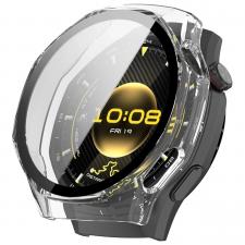Carcasa cu protectie ecran din sticla securizata BizonMobile compatibila cu Huawei Watch GT6 Pro 46mm, Transparent