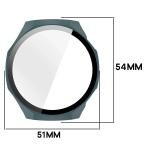 Carcasa cu protectie ecran din sticla securizata BizonMobile compatibila cu Huawei Watch GT6 Pro 46mm, Verde 3 - lerato.ro