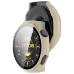Carcasa cu protectie ecran din sticla securizata BizonMobile compatibila cu Huawei Watch GT6 Pro 46mm, Bej 5 - lerato.ro