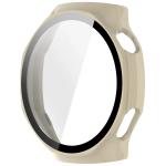 Carcasa cu protectie ecran din sticla securizata BizonMobile compatibila cu Huawei Watch GT6 Pro 46mm, Bej 4 - lerato.ro