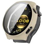 Carcasa cu protectie ecran din sticla securizata BizonMobile compatibila cu Huawei Watch GT6 Pro 46mm, Bej 2 - lerato.ro