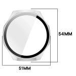 Carcasa cu protectie ecran din sticla securizata BizonMobile compatibila cu Huawei Watch GT6 Pro 46mm, Matte Silver 3 - lerato.ro