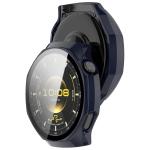 Carcasa cu protectie ecran din sticla securizata BizonMobile compatibila cu Huawei Watch GT6 Pro 46mm, Albastru 5 - lerato.ro