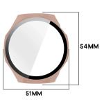 Carcasa cu protectie ecran din sticla securizata BizonMobile compatibila cu Huawei Watch GT6 Pro 46mm, Roz 3 - lerato.ro