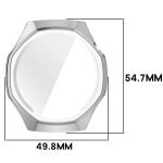 Carcasa cu protectie ecran BizonMobile Felipe compatibila cu Huawei Watch GT6 Pro 46mm, Silver 3 - lerato.ro