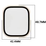 Carcasa cu protectie ecran BizonMobile Adamo compatibila cu Xiaomi Redmi Watch 6, Bej 3 - lerato.ro