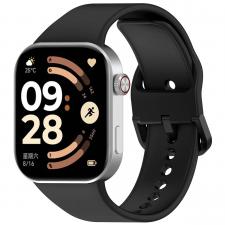 Curea din silicon BizonMobile compatibila cu Xiaomi Redmi Watch 6 / 5 / 4 / Smart Band 10 Pro / 9 Pro / 8 Pro, Negru