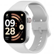 Curea din silicon BizonMobile compatibila cu Xiaomi Redmi Watch 6 / 5 / 4 / Smart Band 10 Pro / 9 Pro / 8 Pro, Light Grey