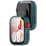 Carcasa cu protectie ecran din sticla securizata BizonMobile compatibila cu Huawei Watch Fit 4, Verde 5 - lerato.ro