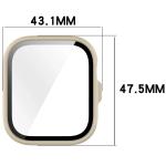 Carcasa cu protectie ecran din sticla securizata BizonMobile compatibila cu Huawei Watch Fit 4 Pro, Bej 3 - lerato.ro