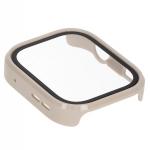 Carcasa cu protectie ecran din sticla securizata BizonMobile compatibila cu Huawei Watch Fit 4 Pro, Bej 9 - lerato.ro