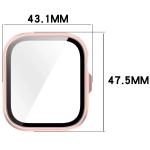 Carcasa cu protectie ecran din sticla securizata BizonMobile compatibila cu Huawei Watch Fit 4 Pro, Satin Pink 3 - lerato.ro