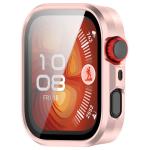 Carcasa cu protectie ecran din sticla securizata BizonMobile compatibila cu Huawei Watch Fit 4 Pro, Satin Pink 6 - lerato.ro
